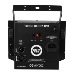 LIGHT4ME TURBO DERBY 4IN1 multiefekt świetlny LED RGBW-UV stroboskop laser oświetlenie dyskotekowe DJ